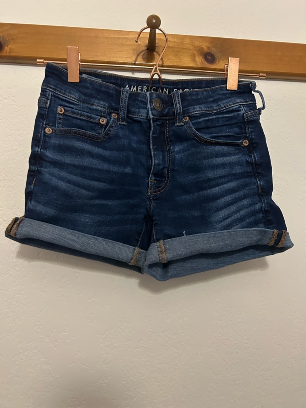 American Eagle dark wash jean shorts